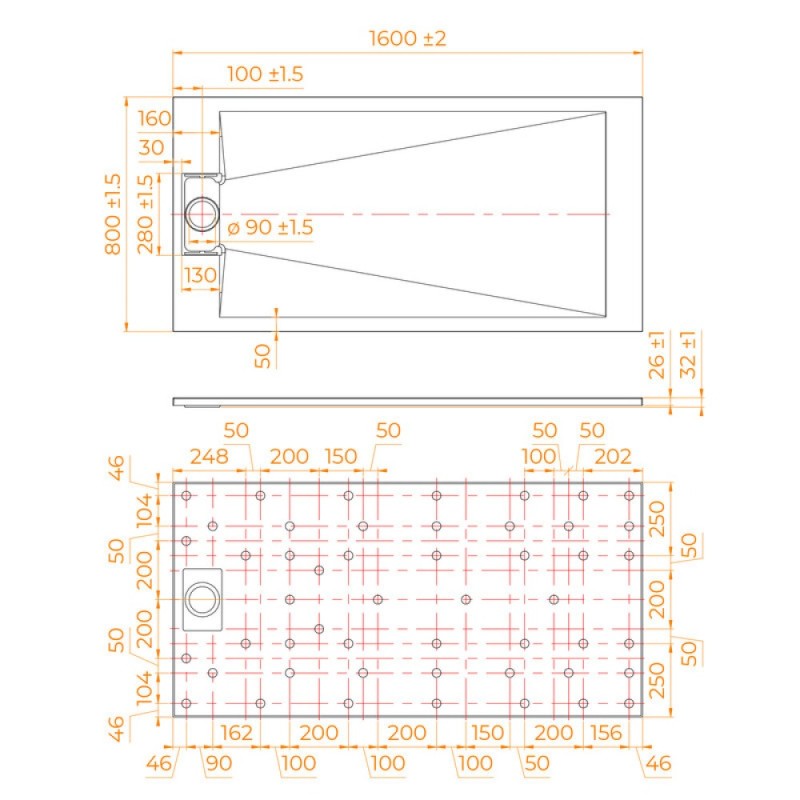 Душевой поддон RGW TUS-168W 553702816-01, 80 х 160 см, прямоугольный, стеклопластик, цвет белый