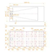 Душевой поддон RGW TUS-188W 553702818-01, 80 х 180 см, прямоугольный, стеклопластик, цвет белый