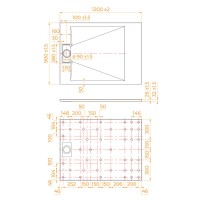 Душевой поддон RGW TUS-129W 553702912-01, 90 х 120 см, прямоугольный, стеклопластик, цвет белый