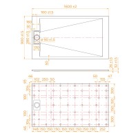 Душевой поддон RGW TUS-179W 553702916-01, 90 х 160 см, прямоугольный, стеклопластик, цвет белый