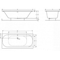 Ванна акриловая Geberit Soana Duo 554.008.01.1, 190 х 90 см, белая
