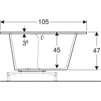 Ванна акриловая Geberit Renova Plan 554.322.01.1 170 х 105 см, белая