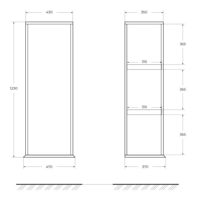 Пенал Cezares Idra 55817, 50 см, подвесной, бежевый