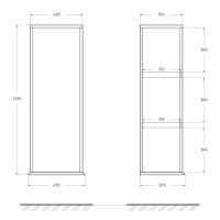 Пенал Cezares Idra 55820, 50 см, подвесной, коричневый