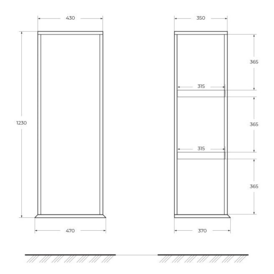 Пенал Cezares Idra 55820, 50 см, подвесной, коричневый