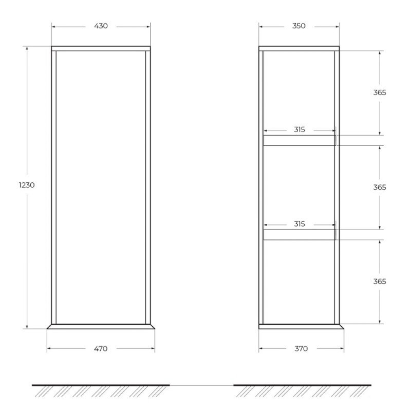 Пенал Cezares Idra 55821, 50 см, подвесной, Rovere Tabacco