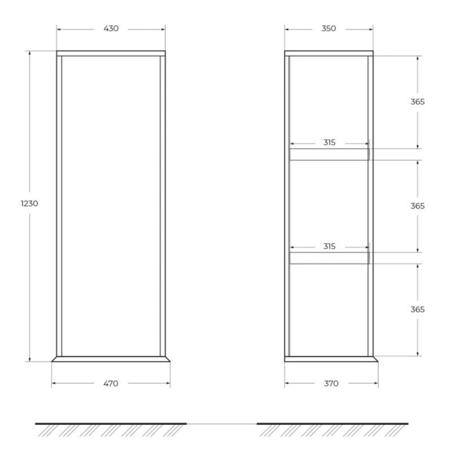 Пенал Cezares Idra 55821, 50 см, подвесной, Rovere Tabacco