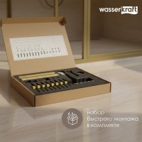 Душевой уголок WasserKRAFT Aisch 55P 55P18, 90 х 100 см, профиль матовое золото, стекло прозрачное
