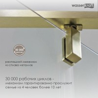 Душевой уголок WasserKRAFT Aisch 55P 55P18, 90 х 100 см, профиль матовое золото, стекло прозрачное
