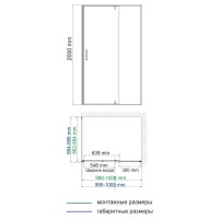 Душевой уголок WasserKRAFT Aisch 55P 55P22, 100 х 90 см, профиль матовое золото, стекло прозрачное