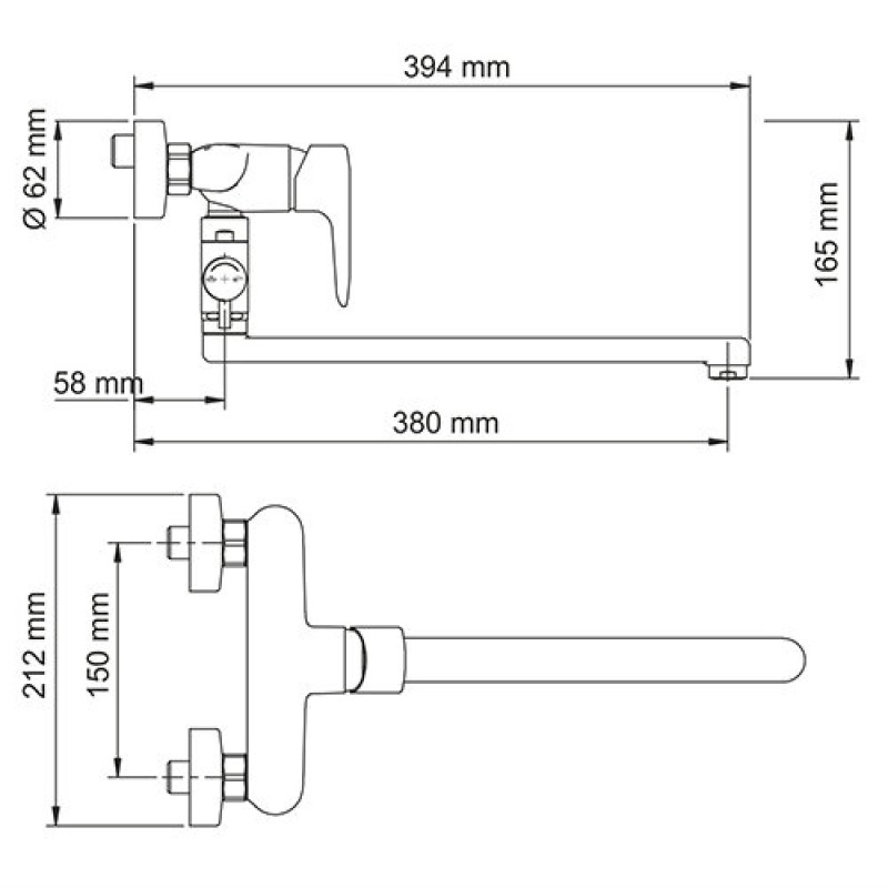 Смеситель для ванны и душа WasserKRAFT 5602L с гарнитуром, хром