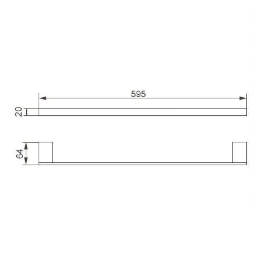 Полотенцедержатель Aquanet 5624, 60 см, хром (187068)