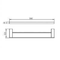 Полотенцедержатель двухрядный Aquanet 5624D, 60 см, хром (187069)