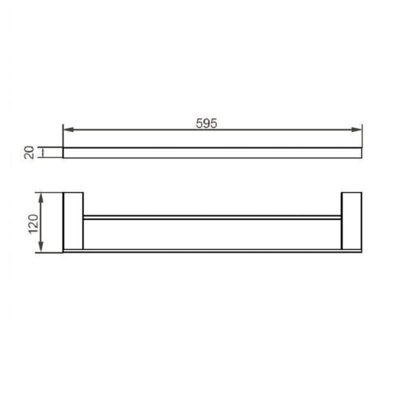 Полотенцедержатель двухрядный Aquanet 5624D, 60 см, хром (187069)