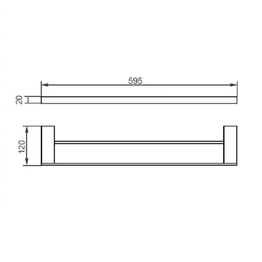 Полотенцедержатель двухрядный Aquanet 5624D, 60 см, хром (187069)