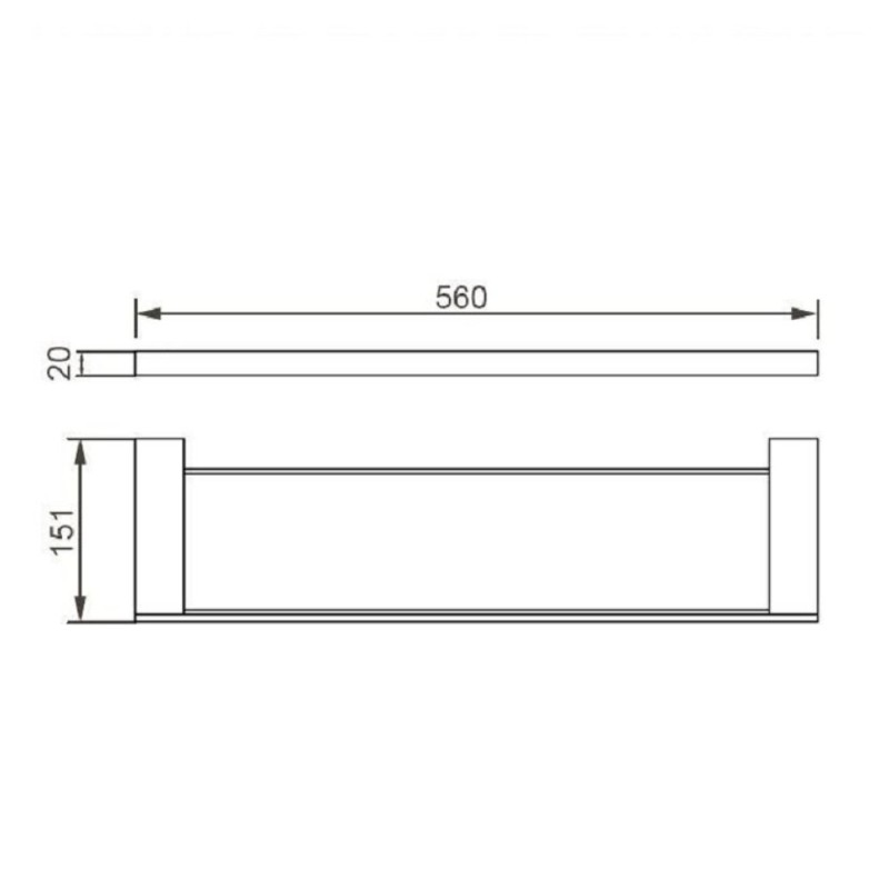 Полочка стеклянная Aquanet 5687, 56 см, хром (187070)