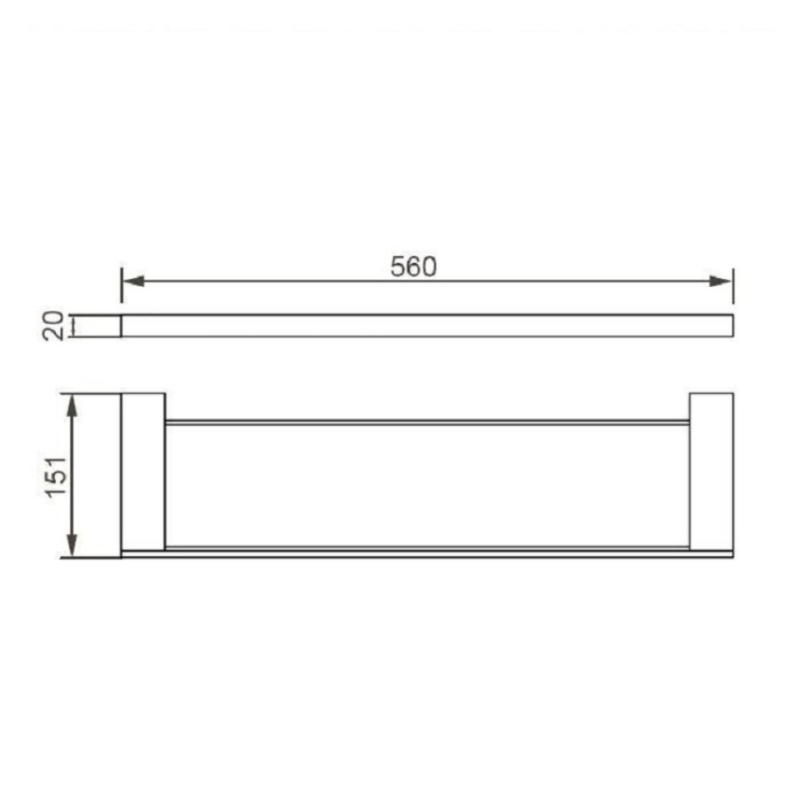 Полочка стеклянная Aquanet 5687, 56 см, хром (187070)