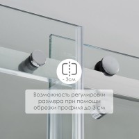 Душевая дверь в нишу WasserKRAFT Vils 56R 56R12, 100 х 200 см, профиль серебристый, стекло прозрачное