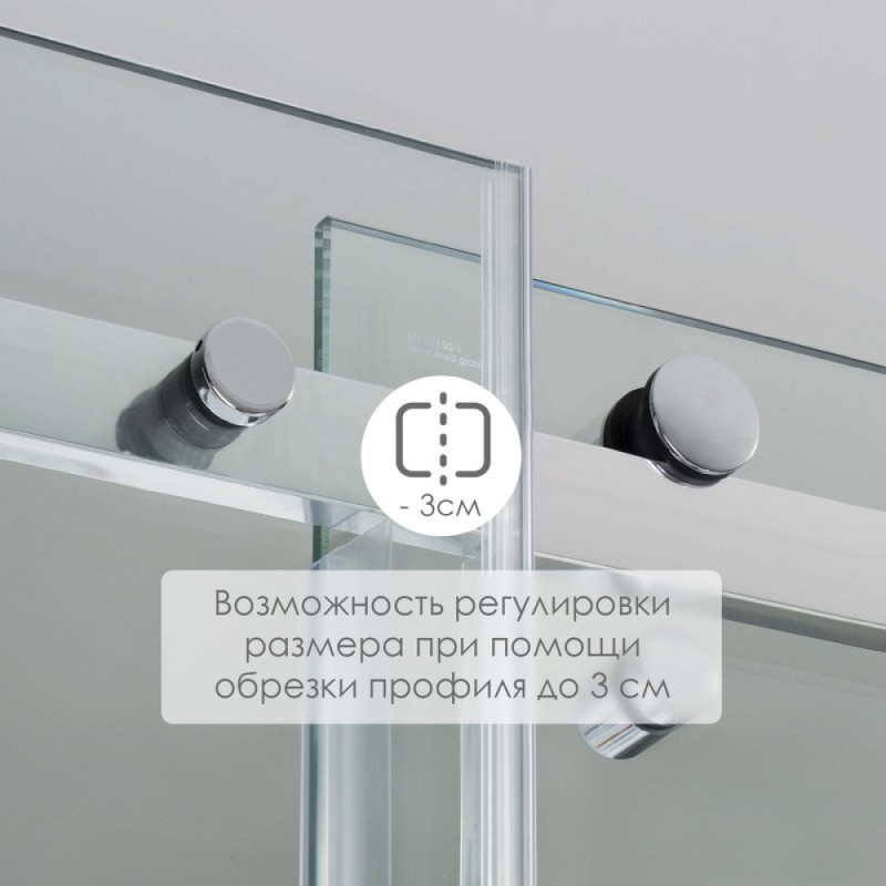 Душевая дверь в нишу WasserKRAFT Vils 56R 56R13, 110 х 200 см, профиль серебристый, стекло прозрачное