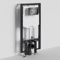 Инсталляция для унитаза WasserKraft Vils 56TLT.010.ME.PB01, механическая клавиша черная, ободки хром