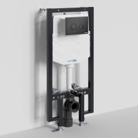 Инсталляция для унитаза WasserKraft Vils 56TLT.010.ME.MB01, механическая клавиша черная матовая