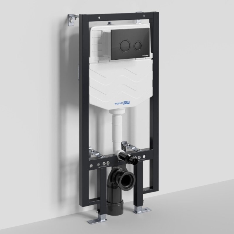 Инсталляция для унитаза WasserKraft Vils 56TLT.010.ME.MB01, механическая клавиша черная матовая