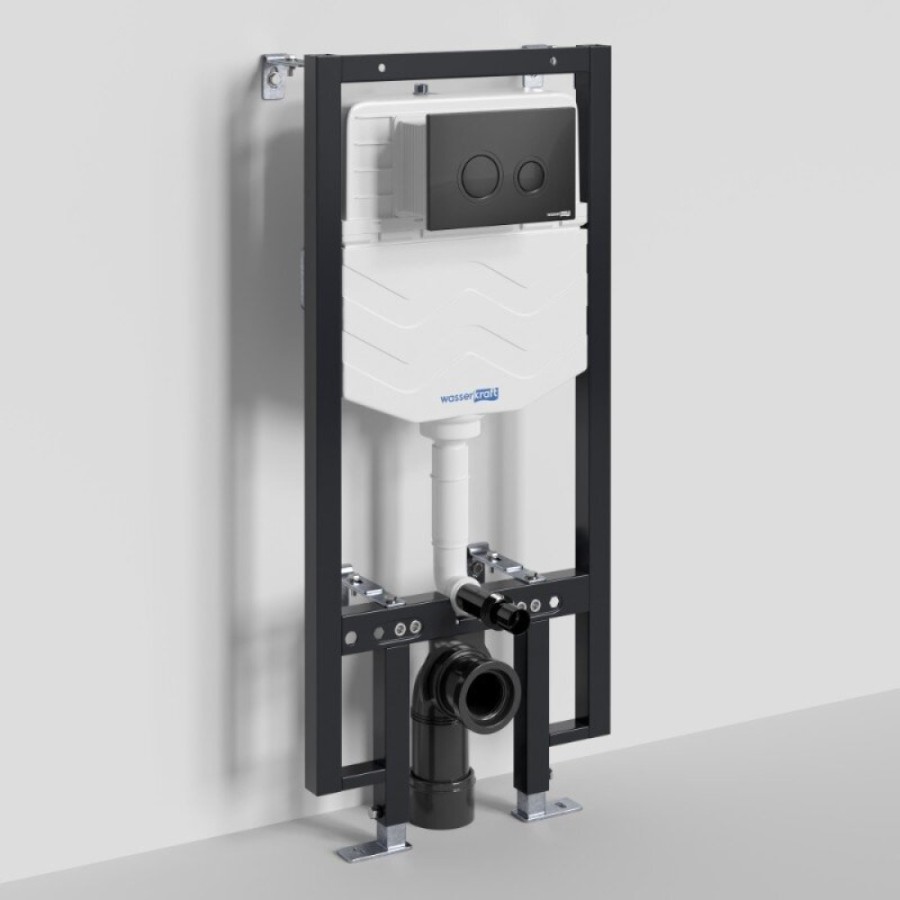 Инсталляция для унитаза WasserKraft Vils 56TLT.010.ME.MB01, механическая клавиша черная матовая