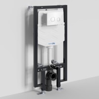 Инсталляция для унитаза WasserKraft Vils 56TLT.010.ME.WH01, механическая клавиша белая, ободки хром