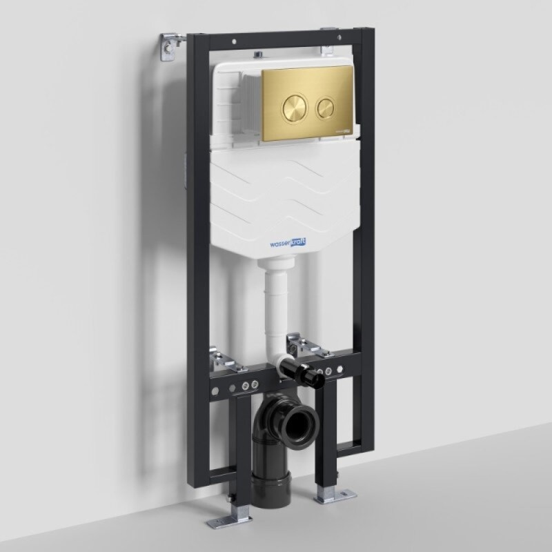 Инсталляция для унитаза WasserKraft Vils 56TLT.010.ME.MG01, механическая клавиша золото матовое