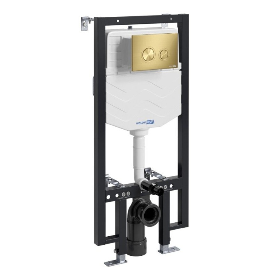 Инсталляция для унитаза WasserKraft Vils 56TLT.010.ME.MG01, механическая клавиша золото матовое
