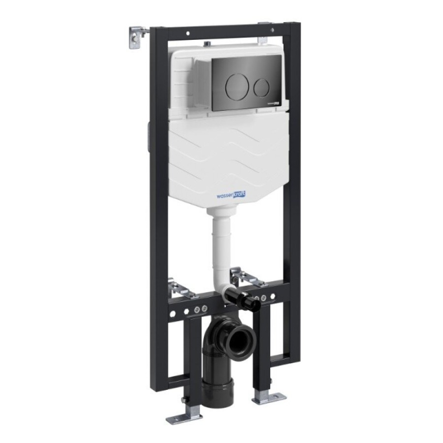 Инсталляция для унитаза WasserKraft Vils 56TLT.010.ME.PB02, механическая клавиша черная