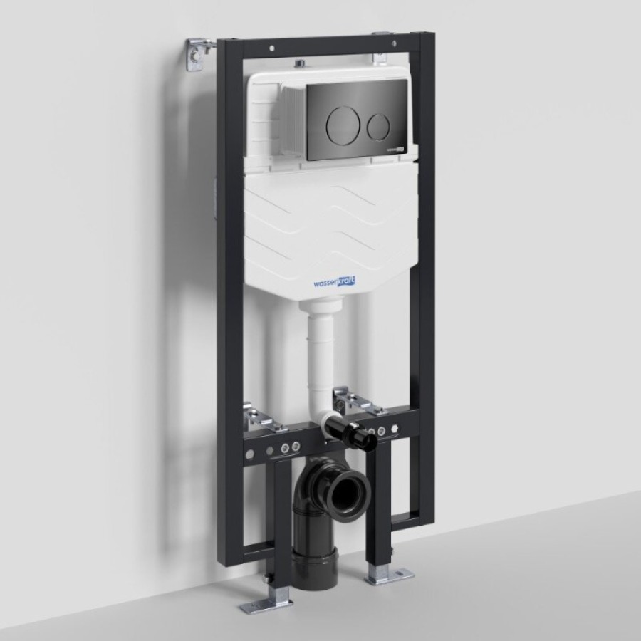 Инсталляция для унитаза WasserKraft Vils 56TLT.010.ME.PB02, механическая клавиша черная