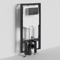Инсталляция для унитаза WasserKraft Vils 56TLT.010.ME.MB02, механическая клавиша черная матовая