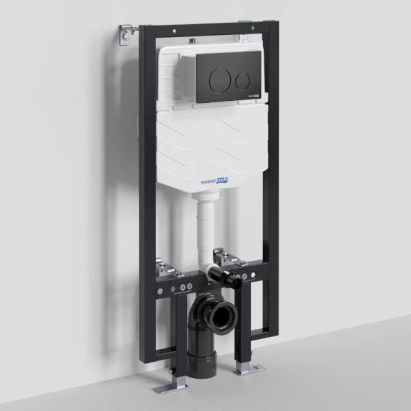 Инсталляция для унитаза WasserKraft Vils 56TLT.010.ME.MB02, механическая клавиша черная матовая