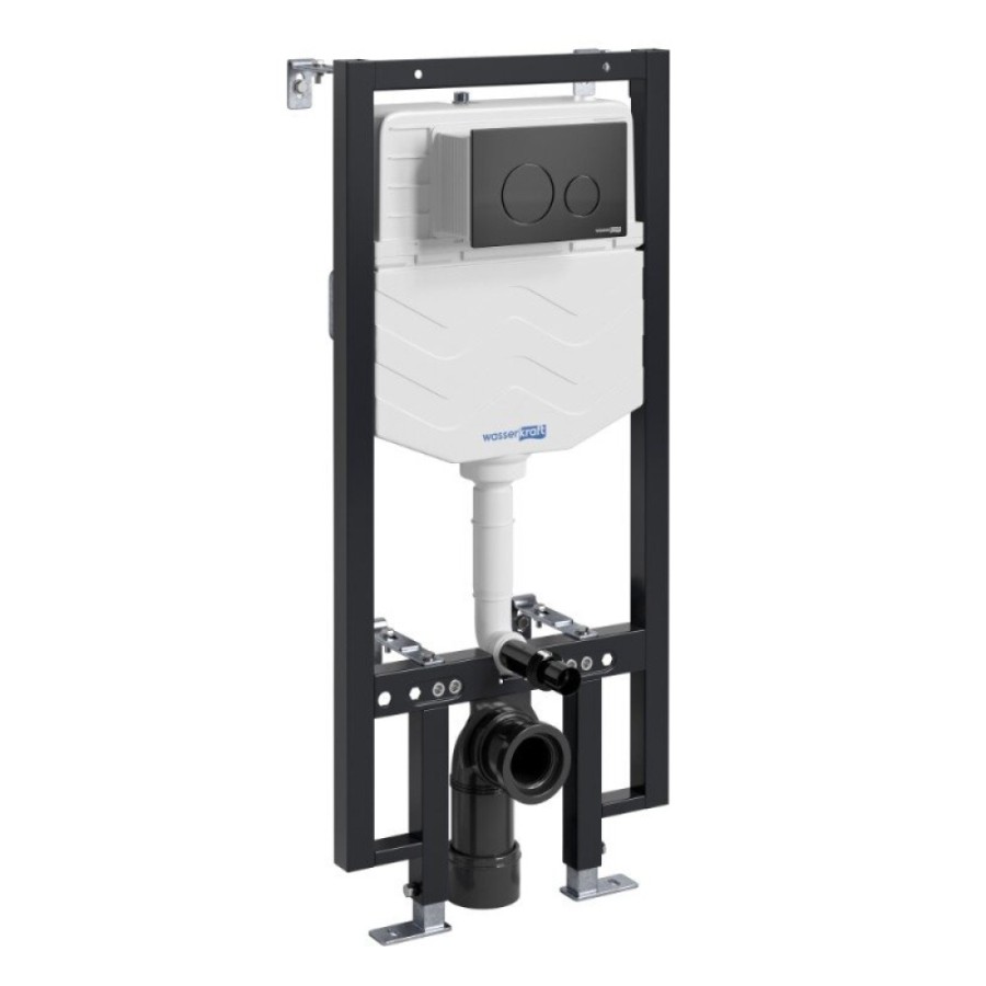 Инсталляция для унитаза WasserKraft Vils 56TLT.010.ME.MB02, механическая клавиша черная матовая