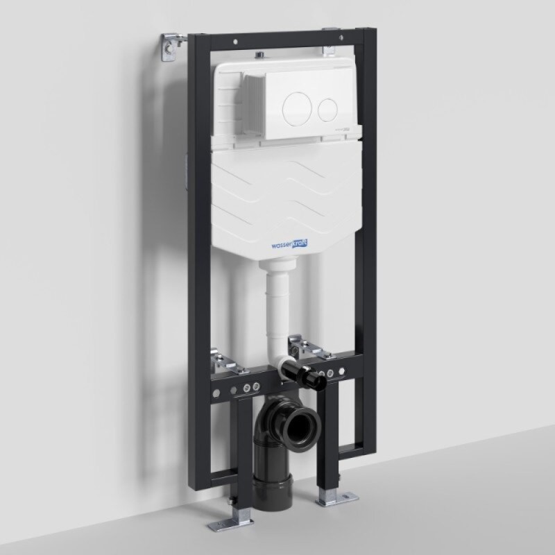 Инсталляция для унитаза WasserKraft Vils 56TLT.010.ME.WM02, механическая клавиша белая матовая
