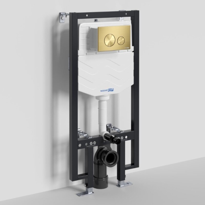 Инсталляция для унитаза WasserKraft Vils 56TLT.010.ME.MG02, механическая клавиша золото матовое
