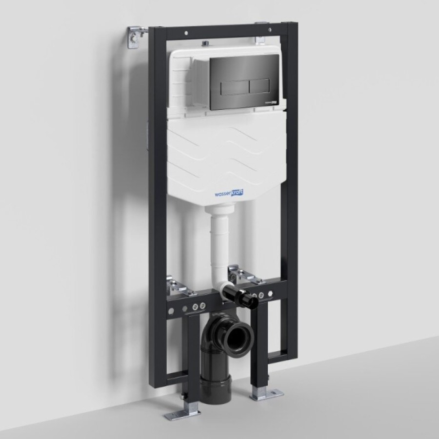 Инсталляция для унитаза WasserKraft Vils 56TLT.010.ME.PB03, механическая клавиша черная