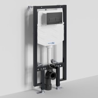 Инсталляция для унитаза WasserKraft Vils 56TLT.010.ME.MB03, механическая клавиша черная матовая