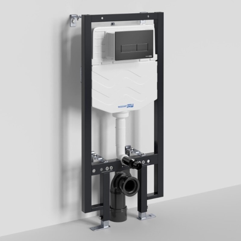 Инсталляция для унитаза WasserKraft Vils 56TLT.010.ME.MB03, механическая клавиша черная матовая