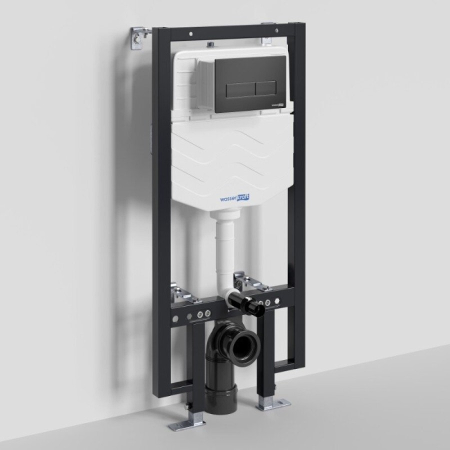 Инсталляция для унитаза WasserKraft Vils 56TLT.010.ME.MB03, механическая клавиша черная матовая