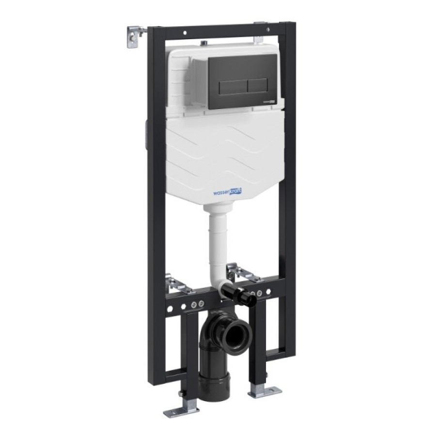 Инсталляция для унитаза WasserKraft Vils 56TLT.010.ME.MB03, механическая клавиша черная матовая