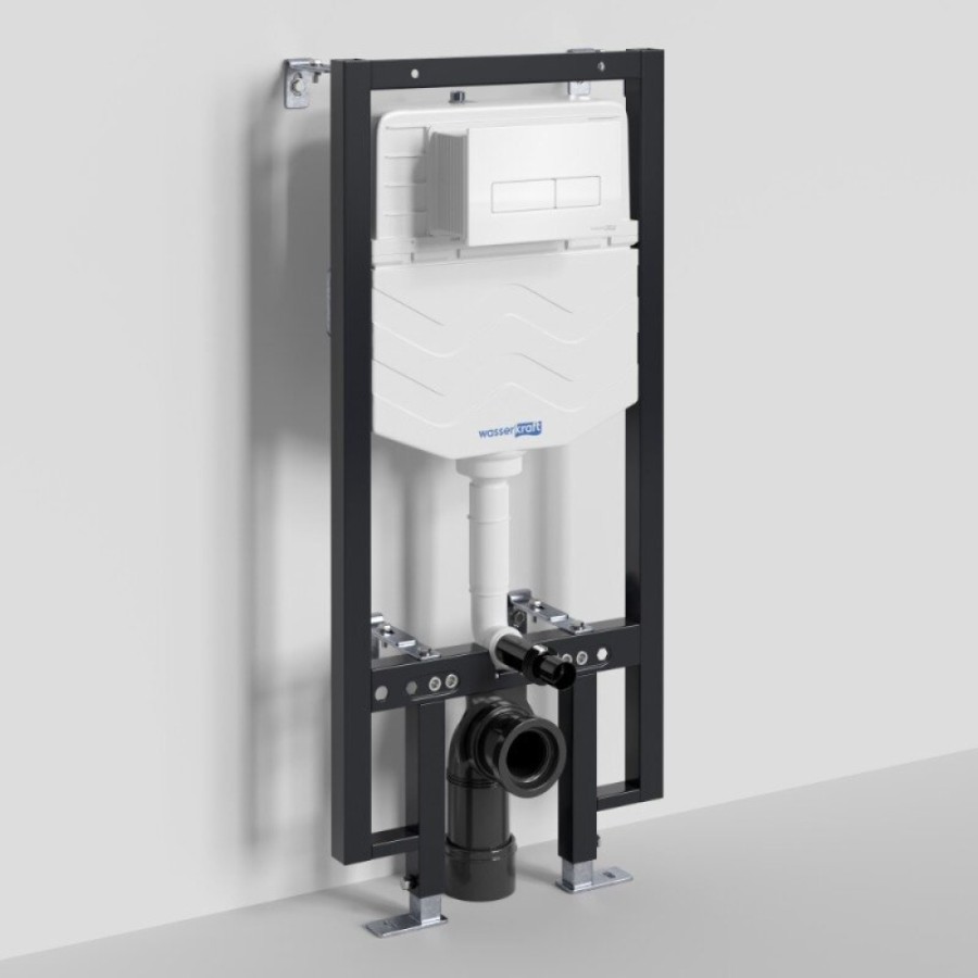 Инсталляция для унитаза WasserKraft Vils 56TLT.010.ME.WH03, механическая клавиша белая