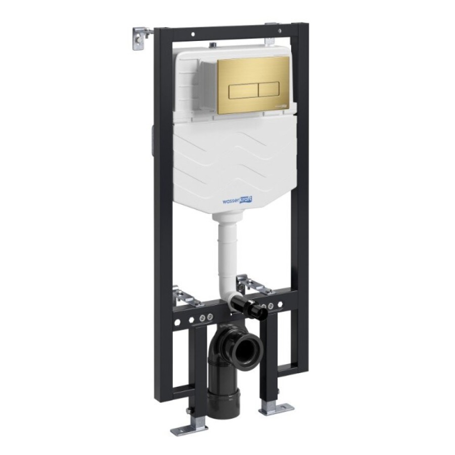 Инсталляция для унитаза WasserKraft Vils 56TLT.010.ME.MG03, механическая клавиша золото матовое