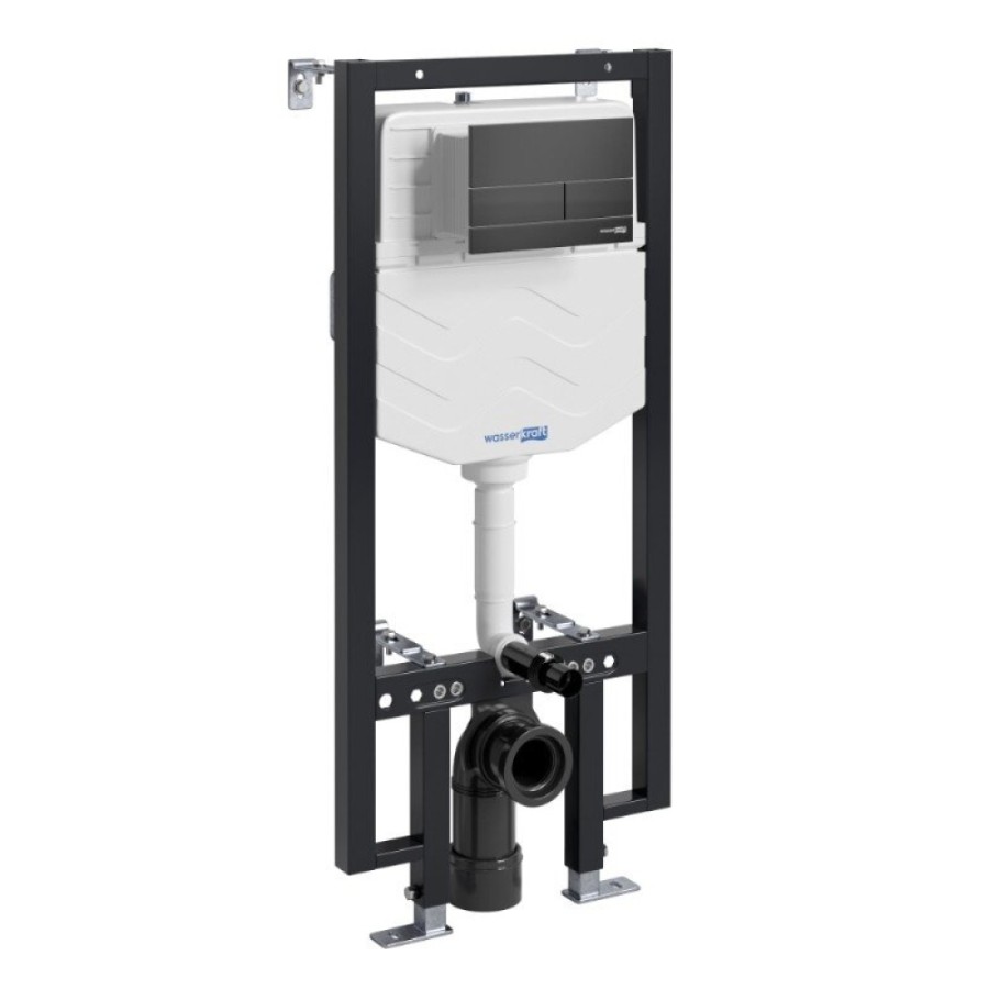 Инсталляция для унитаза WasserKraft Vils 56TLT.010.ME.MB04, механическая клавиша черная матовая