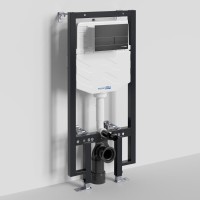 Инсталляция для унитаза WasserKraft Vils 56TLT.010.ME.MB04, механическая клавиша черная матовая