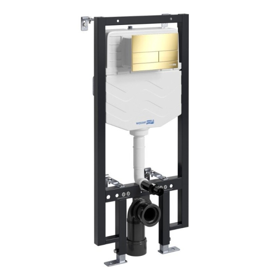 Инсталляция для унитаза WasserKraft Vils 56TLT.010.ME.PG04, механическая клавиша золото глянцевое