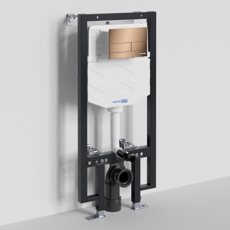 Инсталляция для унитаза WasserKraft Vils 56TLT.010.ME.RG04, механическая клавиша золото розовое