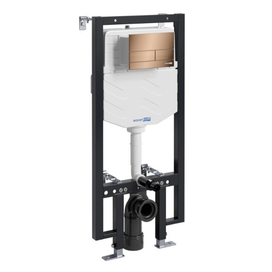 Инсталляция для унитаза WasserKraft Vils 56TLT.010.ME.RG04, механическая клавиша золото розовое