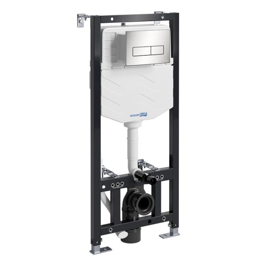 Инсталляция WasserKRAFT 56TLT.010.ME.BN03.H002, с подвесным безободковым унитазом Mindel, крышка микролифт, клавиша никель